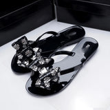 Mini Melissa Outdoor Women's Jelly Slides Sweety Girls Wide Buckle Slippers Adult Ladies Non-slip Flat Beach Vacation Shoes