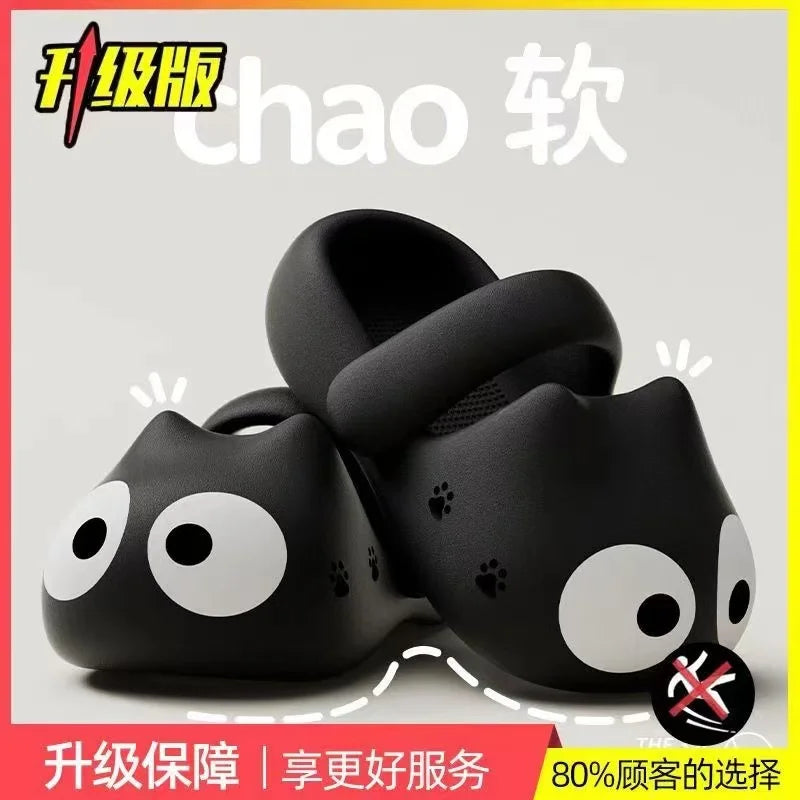 Cartoon Catie Slippers for Women Summer New Version  Clogs Thick-Soled Stepping On Cloud Feeling Beach Sandals