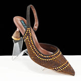 QSGFC 2024 New Designer Specials Italian Women Heels Shoes and Bag Set  Royal Green Color Comfortable With Rhinestone for Party