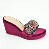 African Women Party Pumps Decorated with Rhinestone Shoes for Wedding Women Wedges Shoes for Women Platform Heels Nigerian Pumps