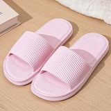 Lightweight Non-Slip Bathroom Home Slippers Women 2024 Summer Soft Eva Platform Slides Shoes Woman Couples Flat Flip Flops Mujer