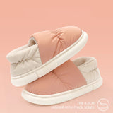 Cotton slippers for women in autumn and winter with added velvet for indoor home insulation and thick soled confinement shoes