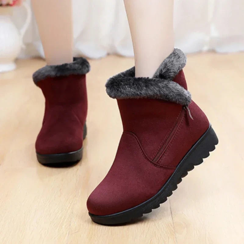 Winter Boot Women Non Slip Plush Snow Boots Zipper Fashion Comfort  Ankle Boot Sizes 35-43 2025 New Couples Platform Short Boots