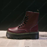 2025 Women Motorcycle Boots Casual Shoe Woman Leather Minimalist Classic Punk Female Goth Shoes Platform Boots Women Botas Mujer