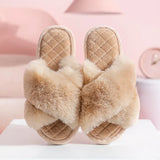 Women Slippers New 2023 Fur Indoor Fashion Woman Shoes Daily Vacation Shoes Ins Style Footwear Size 36-41