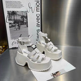 Brand New Design Goth Summer Sandals Women Platform Chunky High Heels Female Shoes Punk Thin Band 2023 Fashion Shoes For Woman