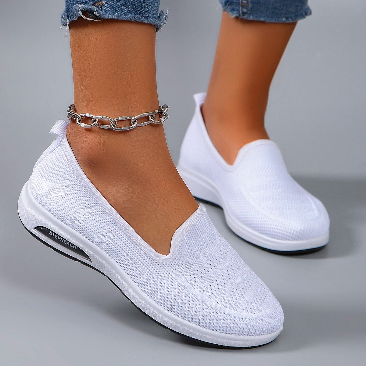 Spring new women's sports shoes, fashionable, breathable, lightweight, non-slip, wear-resistant, casual sports shoes, flat shoes