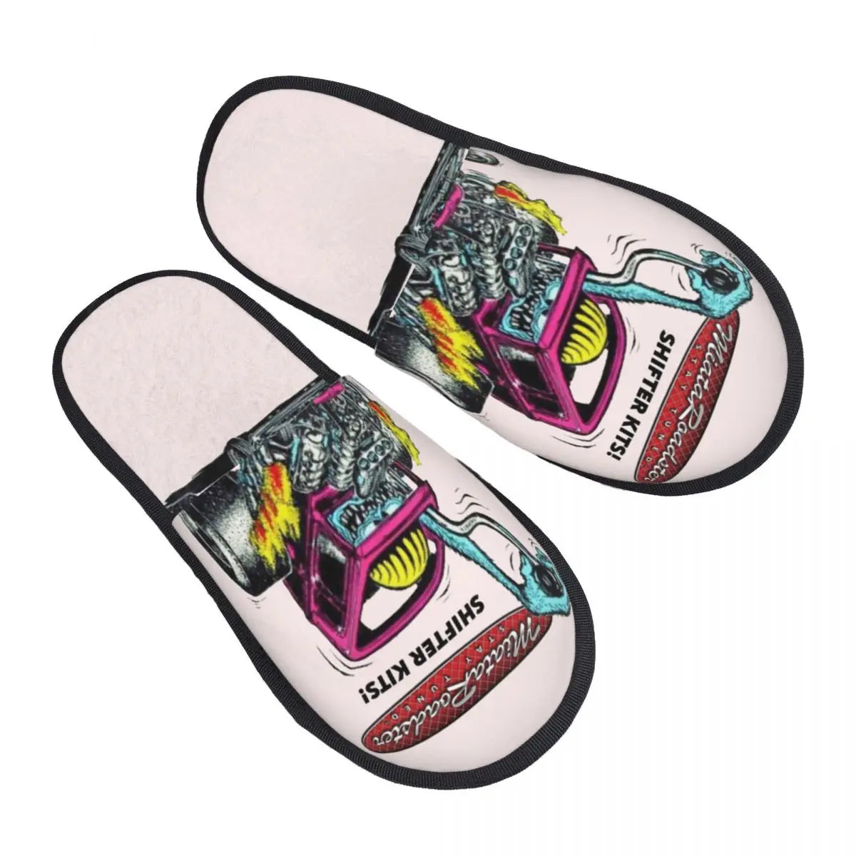 Chaussons Animés Rat Fink Personnalisés Anime Dessin Animé pour Femmes, Chaussons d'Hôtel Confortables en Mousse à Mémoire, À Enfiler