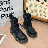 Med Heel Boots Women's Rubber Shoes Rain Flock PU Sewing Hoof Women's Rubber Boots Rain Med PU Flock Sewing Hoof