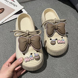 Summer Women Slippers Platform Bow Decoration Clogs Garden Shoes Comfortable Beach Sandal Chunky Slippers Soft Slides For Female
