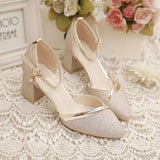 2023 Summer High Heel Sandals Lady Pumps Classics Slip on Shoes Sexy Sequins Women's New Party Shoes Gold Silver Wedding Footwea