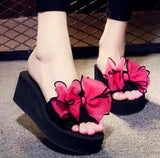 Hot! New Fashion Summer Women Platform High Heel Flip Flops Beach Sandals Bowknot Slippers Women Shoes Size36-40 For Choice