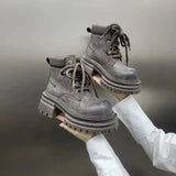 Med Heel Boots Women's Rubber Shoes Rain Flock PU Sewing Hoof Women's Rubber Boots Rain Med PU Flock Sewing Hoof