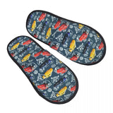 Custom Lightning McQueen Sport Cars Soft Scuff With Memory Foam Slippers Women Spa House Shoes