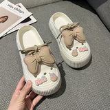 Summer Women Slippers Platform Bow Decoration Clogs Garden Shoes Comfortable Beach Sandal Chunky Slippers Soft Slides For Female