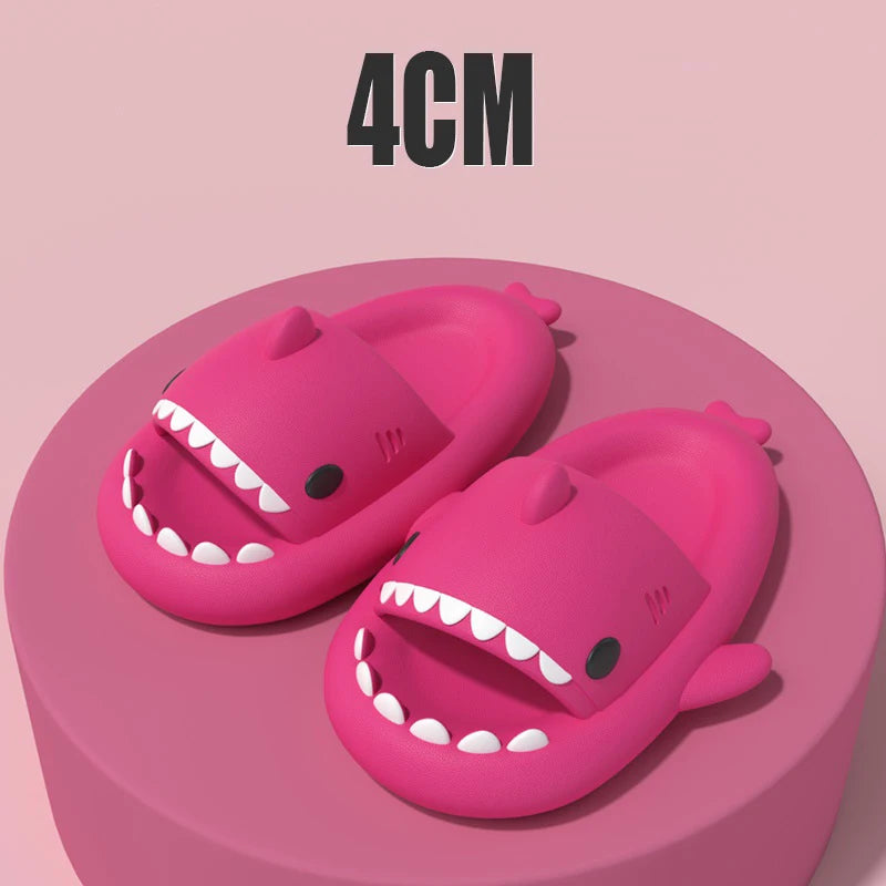 4CM Shark Slippers Women Fashion Slides Men Street Flip Flops Children's Cartoon Sandals Adults Indoor Bathroom Shoes