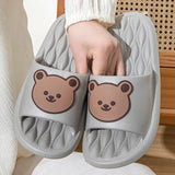 New EVA Trend Cartoon Bear Slippers Couple Home thick sole Slippers Anti slip Bathroom Slippers Casual Women's soft sole Slipper