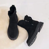 2024 Women's Snow Boots Winter Mid-Tube Plus Velvet Thickened Warm Cotton Shoes Fur Integrated Fashion Platform Female Booties