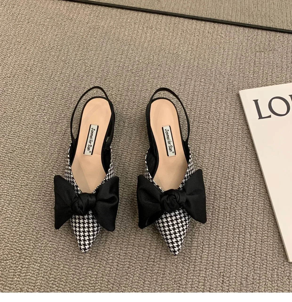 Bow Sandals Women 2022 Summer Pointed Low Heel Sandals Women Fashion Baotou Thin Strap Sandals High Heels Sandalias De Mujer