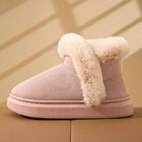 Evshine Winter Fur Fluffy Snow Boots For Women Warm Plush Lined Cotton Boots Soft Cozy House Cotton Shoes Casual Fuzzy Snow Boot