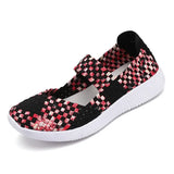 Womens Flats Shoes Summer Sneakers Breath Woven Casual Loafers Soft Walking Shoes Women Tenis Big Size 35-42 Zapatos De Mujer