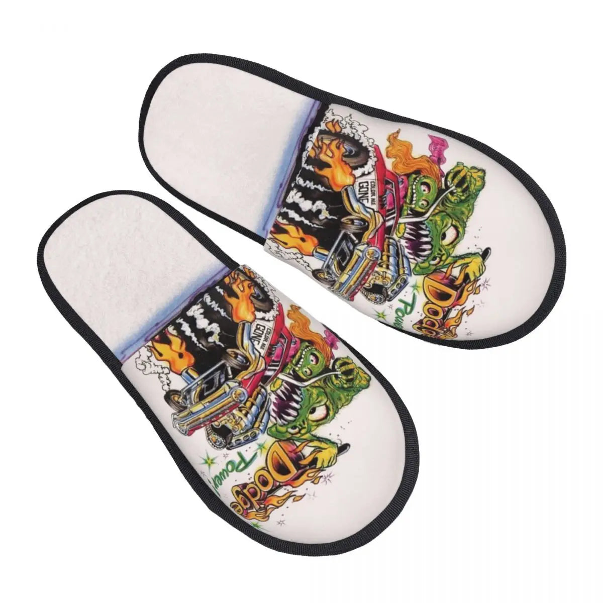 Chaussons Animés Rat Fink Personnalisés Anime Dessin Animé pour Femmes, Chaussons d'Hôtel Confortables en Mousse à Mémoire, À Enfiler