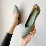 2024 New Women Shoes Fashion Knit Pointed Toe Shallow Ballet Flats Breathable Moccasin Mesh Slip on Cozy Soft Bottom Work Shoes