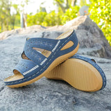 Cool slippers for women with sloping heels and fish mouth thick soles, available in multiple colors with embroidered sandals for
