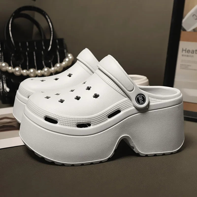 Platform slippers Ladies summer new height raising shoes Ladies wear personalized fashion Eva beach shoes DIY Cloud Sandals 2025