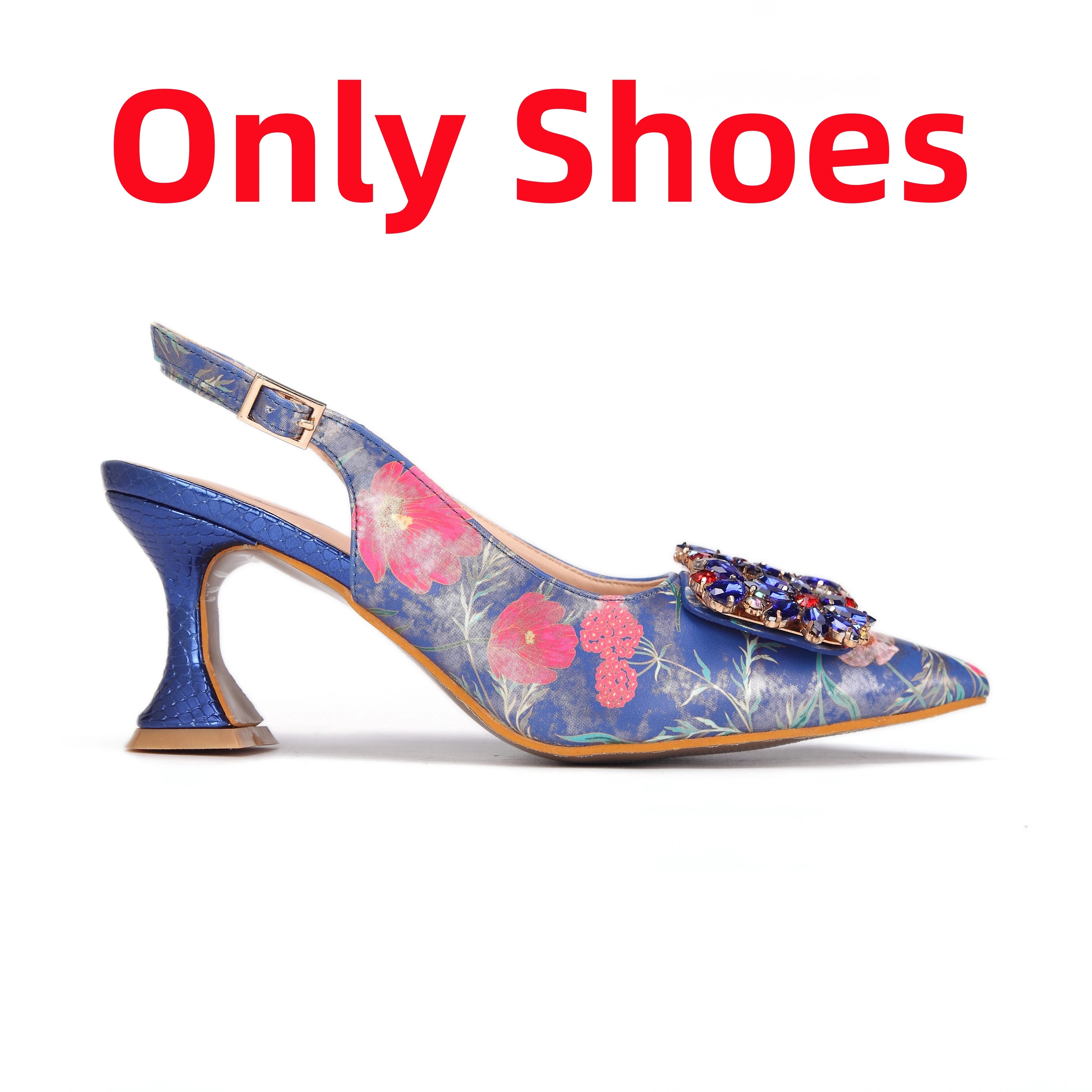 2024 Italian Design Girly Style Coffee Color Pointed Toe Wedding Shoes And Bag Full Diamond Decoration Metal Closure Bag