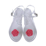 Women's Sandals Summer Hot Selling Shoes Woman 2024 Trend Flat  Fashion Sweet Camellia Fruit Soft Bottomo Jelly Sandals