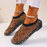 Summer Women's New Round Toe Flat Bottom Sandals Hollow Short Boots Water Diamond Sexy Flat Bottom Fashion Banquet Sandals