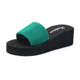 Fashion Wedge Heels Slippers Women Flip Flops Summer Thick Bottom Sandals Platform Slippers Soft Beach Shoes Non-Slip Slides