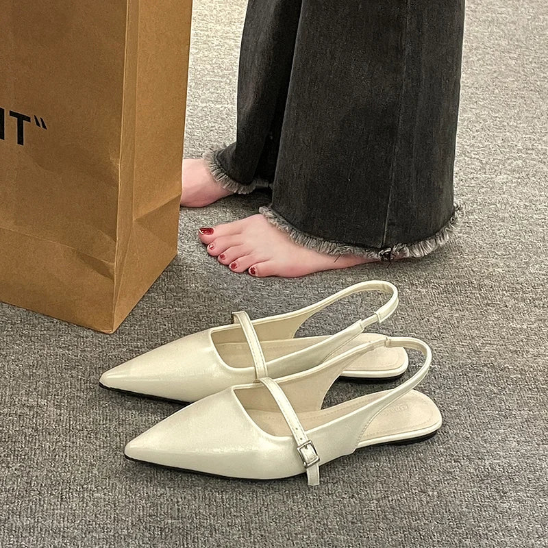 New Design Women Luxury Velvet Moccasins Fashion Pointed Toe Loafers Ladies 2024 Spring Black Ballet Flat Shoes Women Sandals