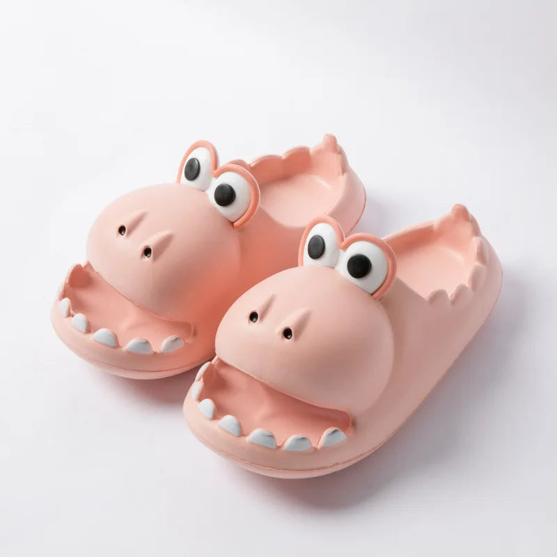 2023 Unisex Small Dinosaur Sandals for Women Men Indoor Outdoor Cartoon Home Non-slip Thick Bottom EVA Slippers Bathroom Shoes