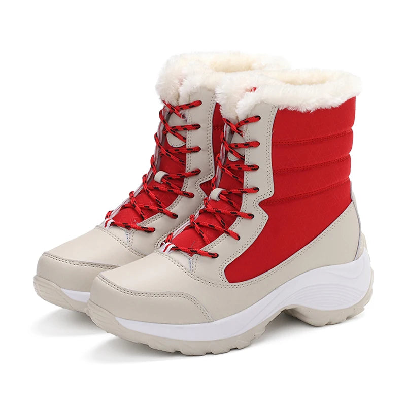 Snow Women's Boots Lightweight Woman Shoes Platform Shoes Women Plush Mid High Boots New Botas Mujer Winter Ladies Boots