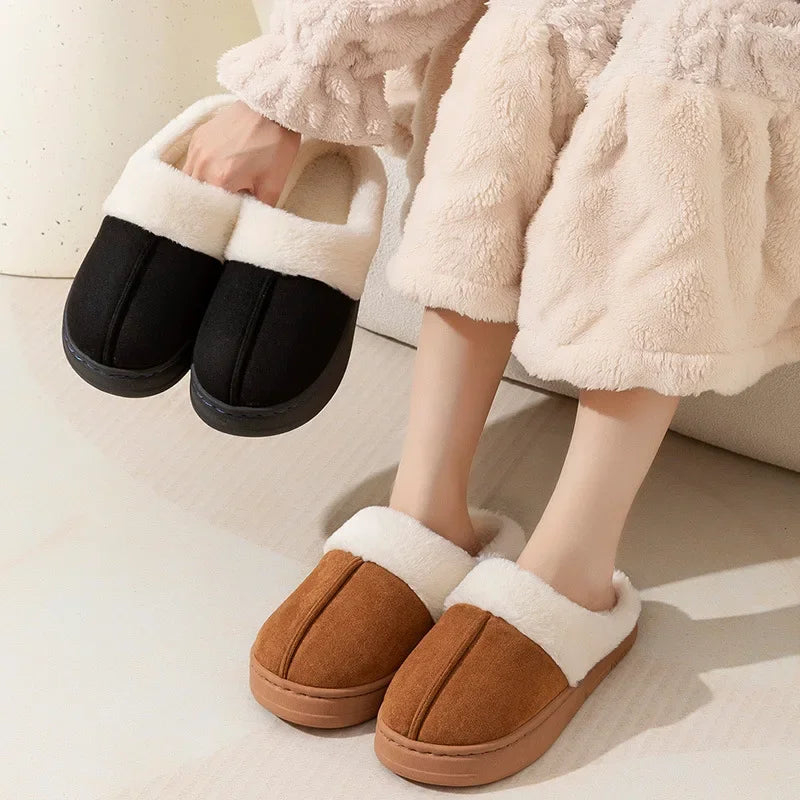 Soft and Comfortable Winter Slippers for Women with Plush Interior, Non-Slip Sole and Thick Bottom, Perfect for Indoor Wear