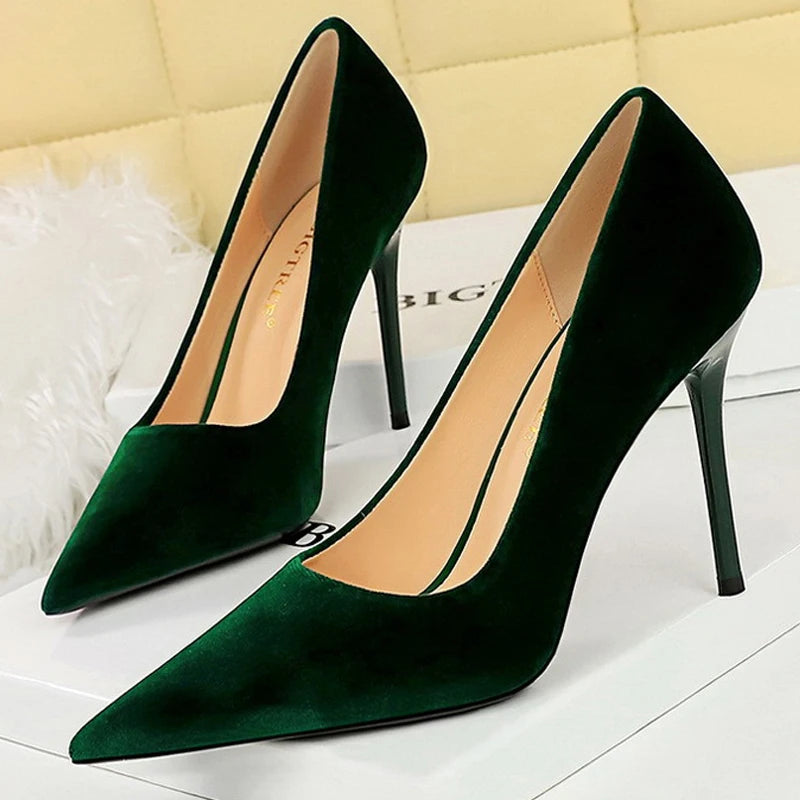 BIGTREE Shoes Fashion High Heels Women Shoes Suede Women Pumps Sexy Party Shoes Stilettos Heels Ladies Shoes Female Pumps 2025