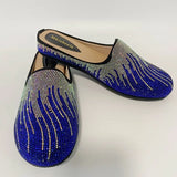 Hot Sale Multicolor Flat Heel Sequin Women's Slippers Casual Banquet Fashion Party Italian Mules Slipper Rhinestone Shoe F1013-2