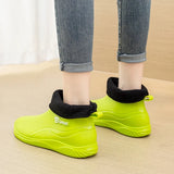 Women's Stylish Rain Boots Non-Slip Waterproof Shoes Adult Outdoor Soft Bottom and Wear Resistance Short Rubber Shoes Winter
