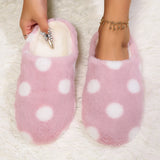 Women House Carpet Slippers Winter Cozy Fuzzy Soft Soles Shoes Love-Heart Indoor Silent Lightweight Living Room Cotton Sandals