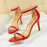 Summer New Large Size Sandal Comfortable Fashionable One Word Buckle Open Toe High Heel Stiletto Sexy Women Shoe Designer Sandal
