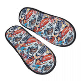Custom Lightning McQueen Sport Cars Soft Scuff With Memory Foam Slippers Women Spa House Shoes