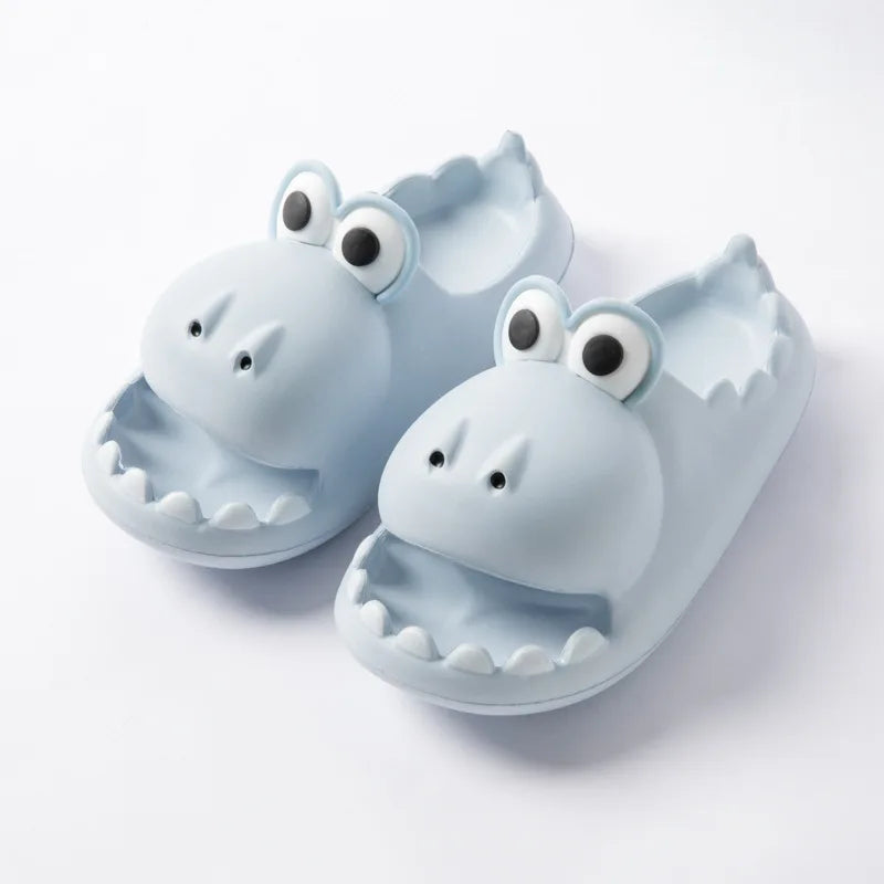 2023 Unisex Small Dinosaur Sandals for Women Men Indoor Outdoor Cartoon Home Non-slip Thick Bottom EVA Slippers Bathroom Shoes