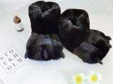 Creative Cute Bear Claw Winter Slippers Boys Girls Home Slippers Furry Warm Couple Indoor Shoes Women Cotton Boots Fur Slides