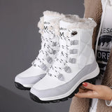 Winter Women's Snow Boots High Top Plus Velvet Women's Cotton Shoes Outdoor Warm Casual Shoes Comfortable Non-slip Hiking Boots