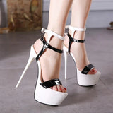 Summer 17cm High Heels Sandals Women Sexy Peep Toe Platform Ankle Buckle Strap Super-high Heel Shoe Party Pumps Gladiator Sandal
