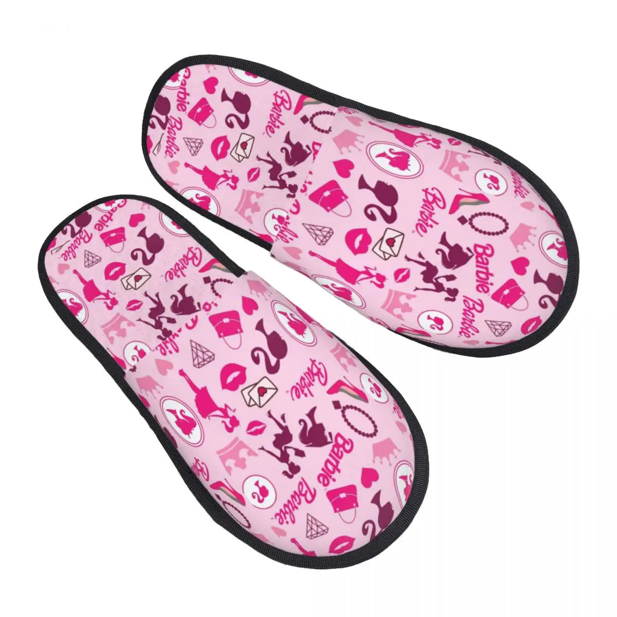 Custom Barbie Memory Foam Slippers Women Comfy Warm House Slippers