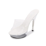 12.5cm High Heels Sexy Womens Party Shoes Clear PVC Transparent Pumps Sandals Perspex Heel Stilettos Nightclub Pump 35-42