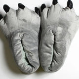 Flannel Animal Home Cute Cartoon Jumpsuit Pajamas For Couples Children's Winter Paws Cotton Mop Bags And Home Dinosaur Slippers